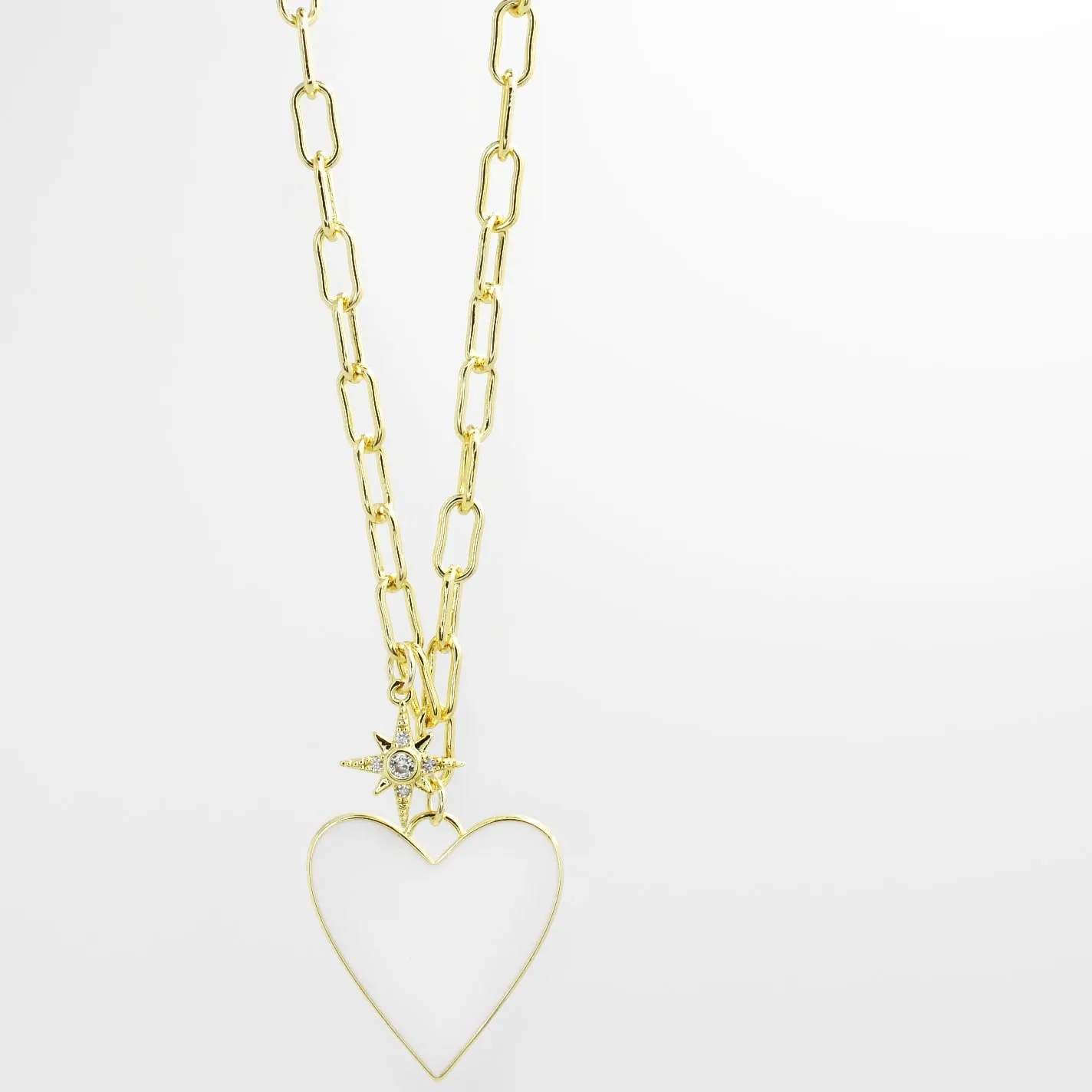 Enamel Heart/Star Necklace White J2 sold by Charming Charlie