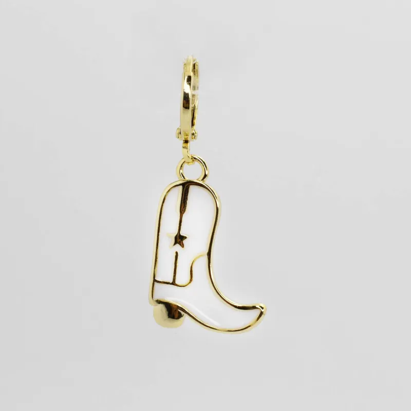 White Cowboy Boot Charm sold by Charming Charlie