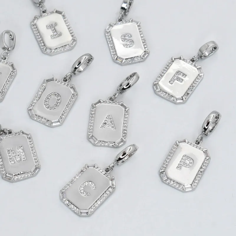 Silver Square Initials Charm sold by Charming Charlie