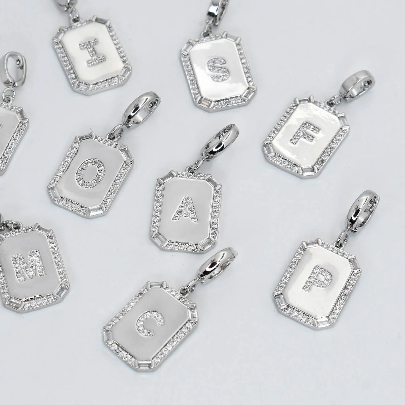Silver Square Initials Charm sold by Charming Charlie