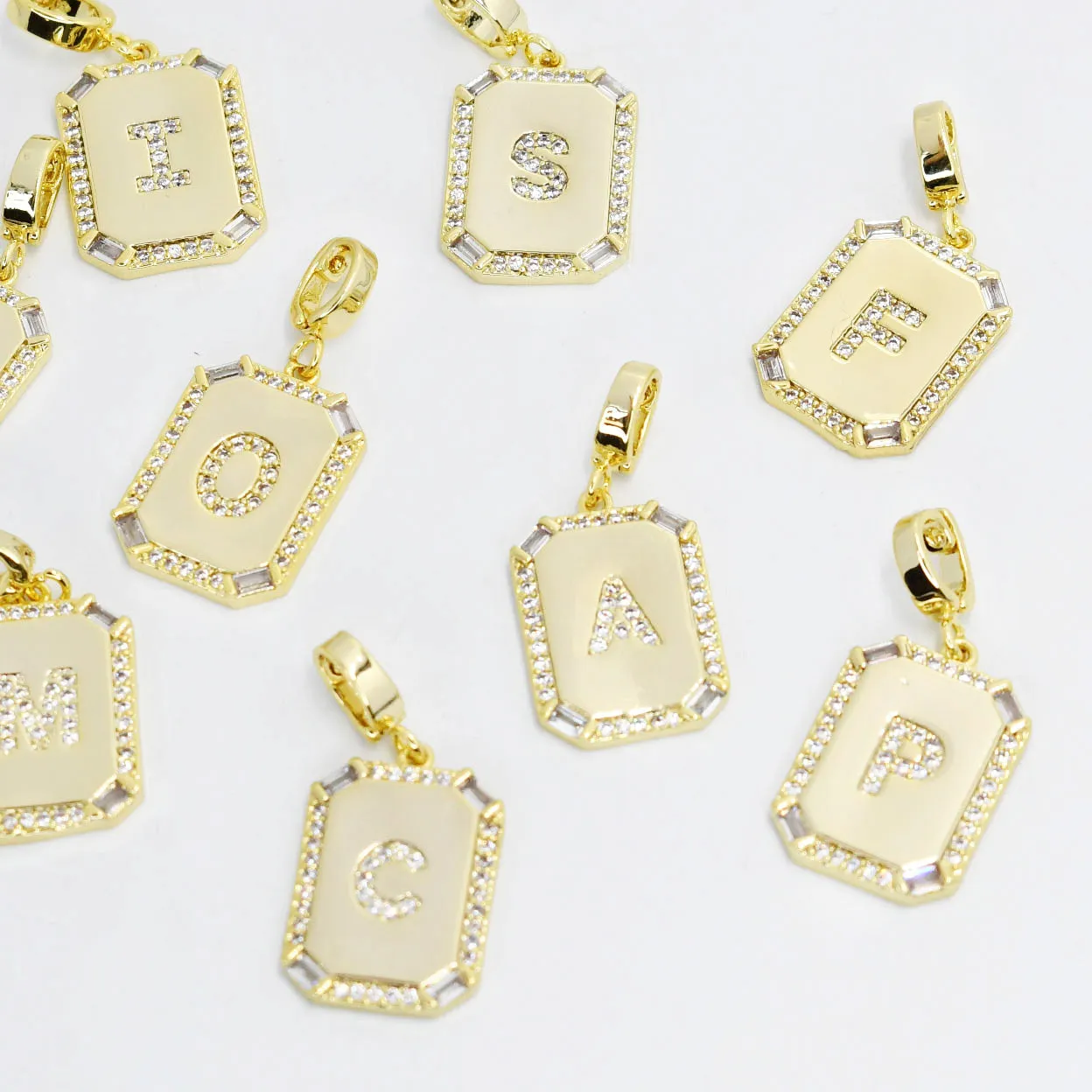 Gold Square Initials Charm sold by Charming Charlie