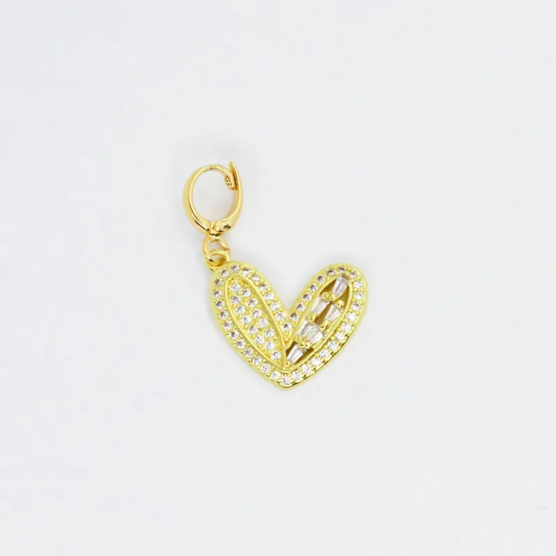 Pave Gold Heart Charm CH-73 sold by Charming Charlie
