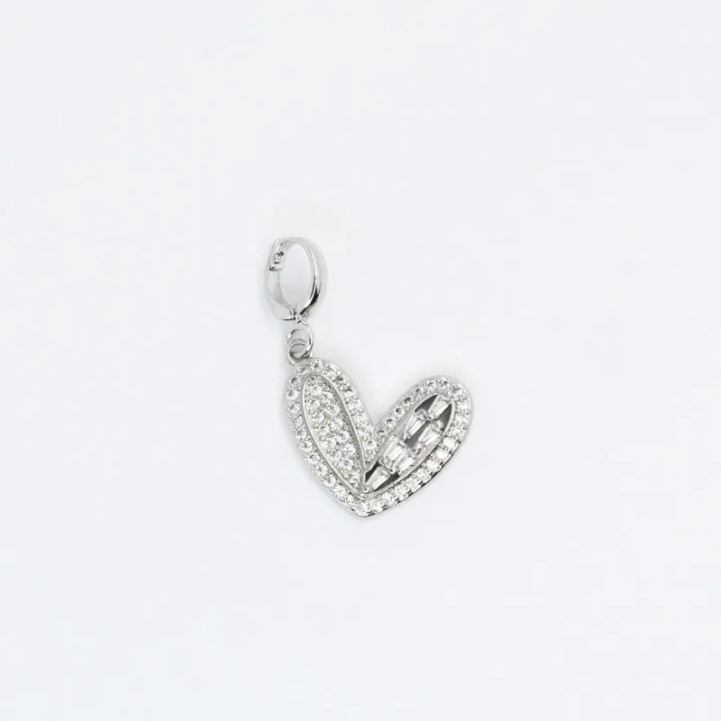 Pave Silver Heart Charm CH-54 sold by Charming Charlie
