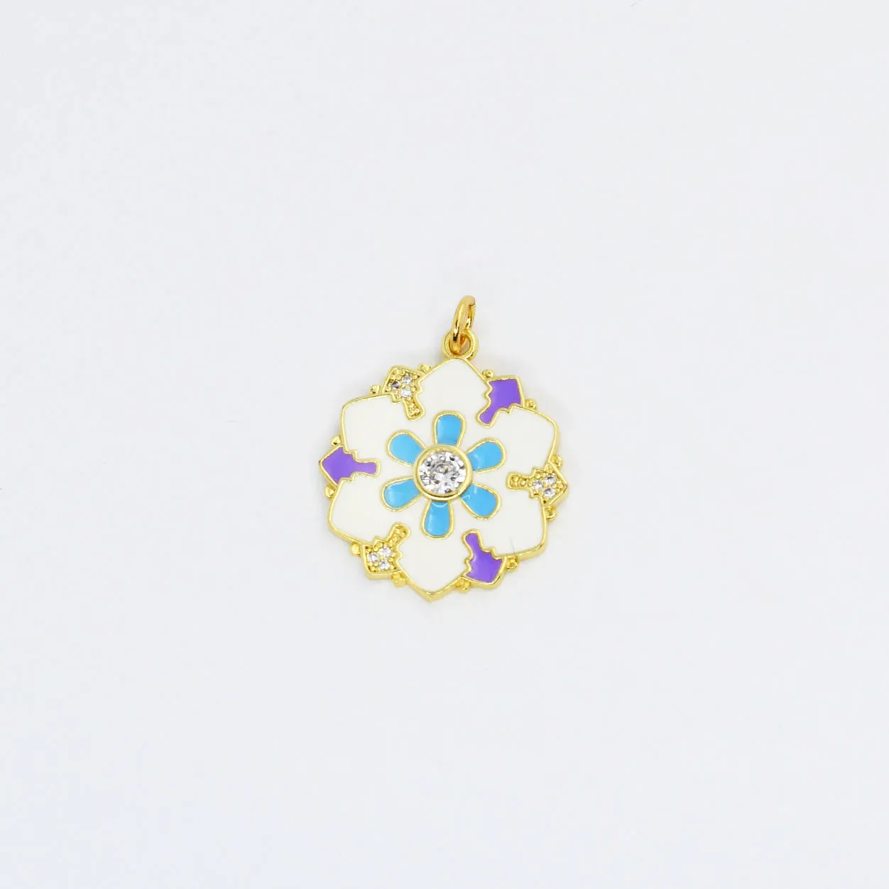 White and Blue Flower Charm sold by Charming Charlie