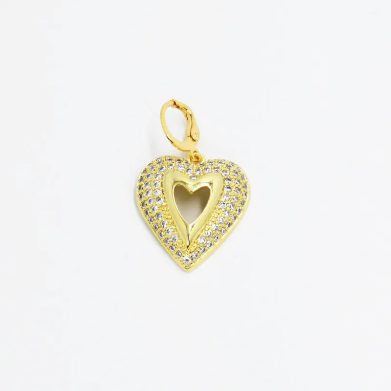 Double Halo Heart Charm CH-79 sold by Charming Charlie