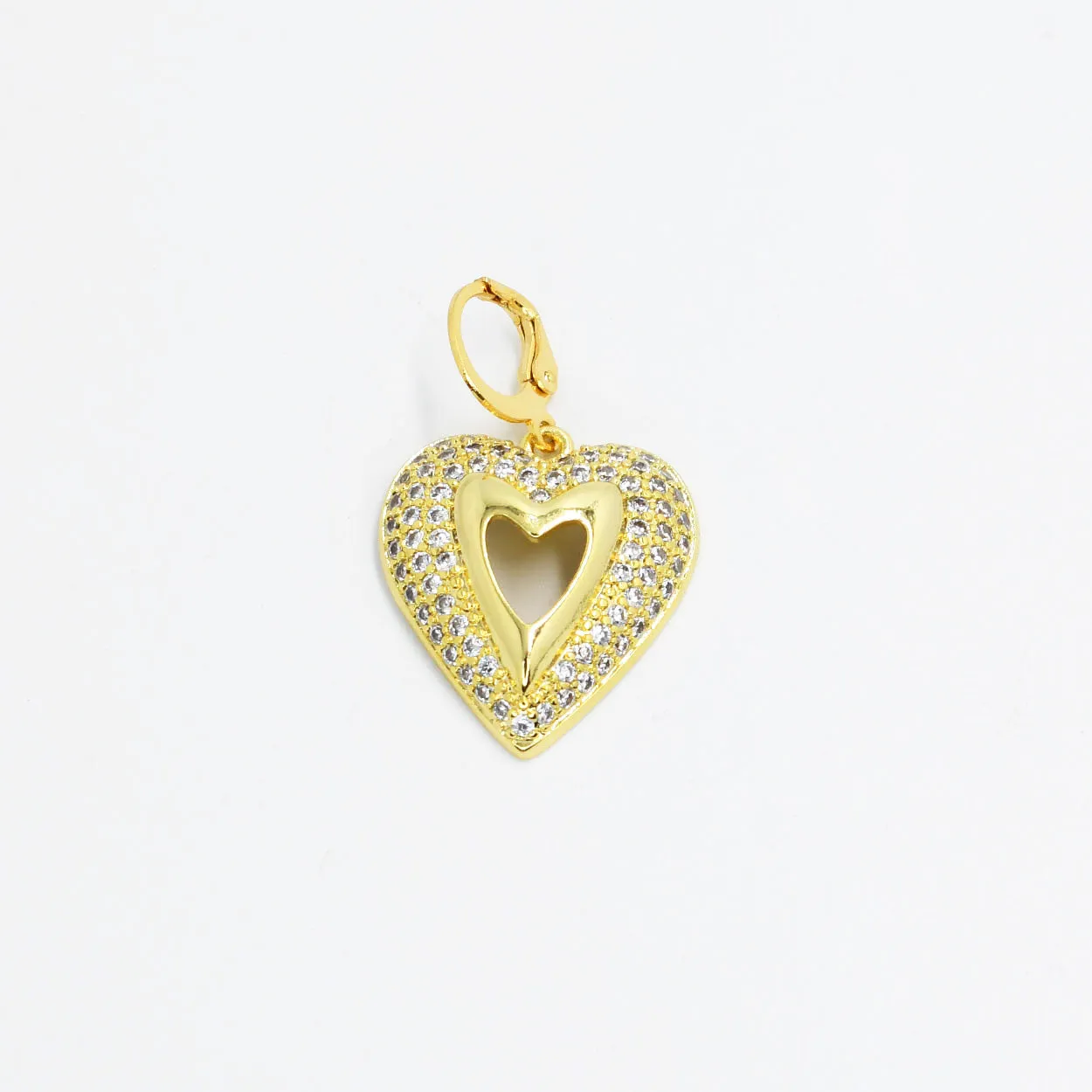 Double Halo Heart Charm CH-79 sold by Charming Charlie