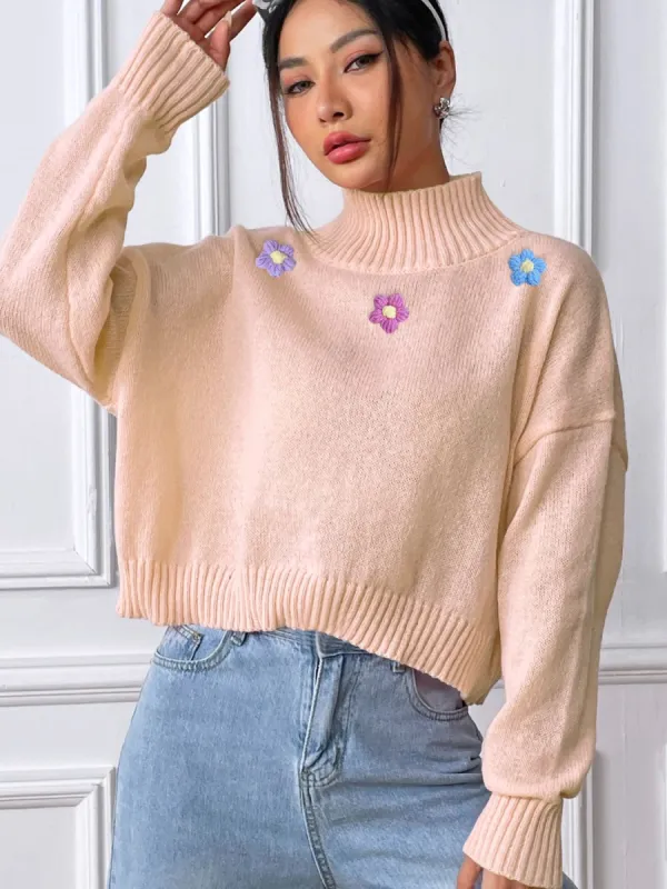 Flower Turtleneck Long Sleeve Sweater sold by Charming Charlie