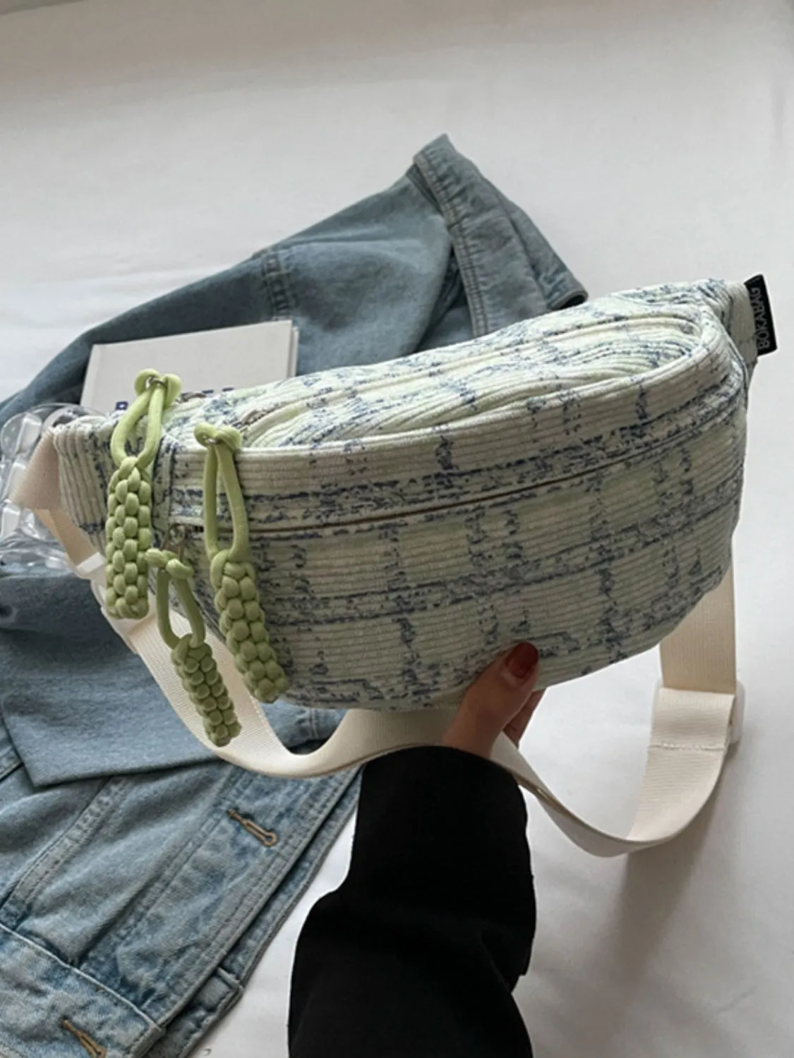 Contrast Plaid Polyester Crossbody Bag sold by Charming Charlie product image thumbnail 5