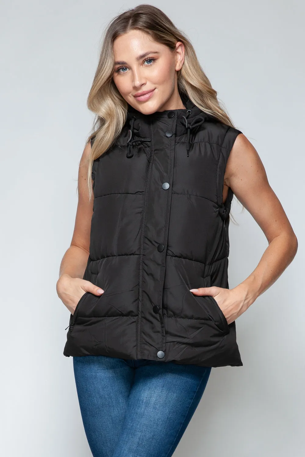 Snobbish Snap and Zip Closure Hooded Vest sold by Charming Charlie product image thumbnail 4
