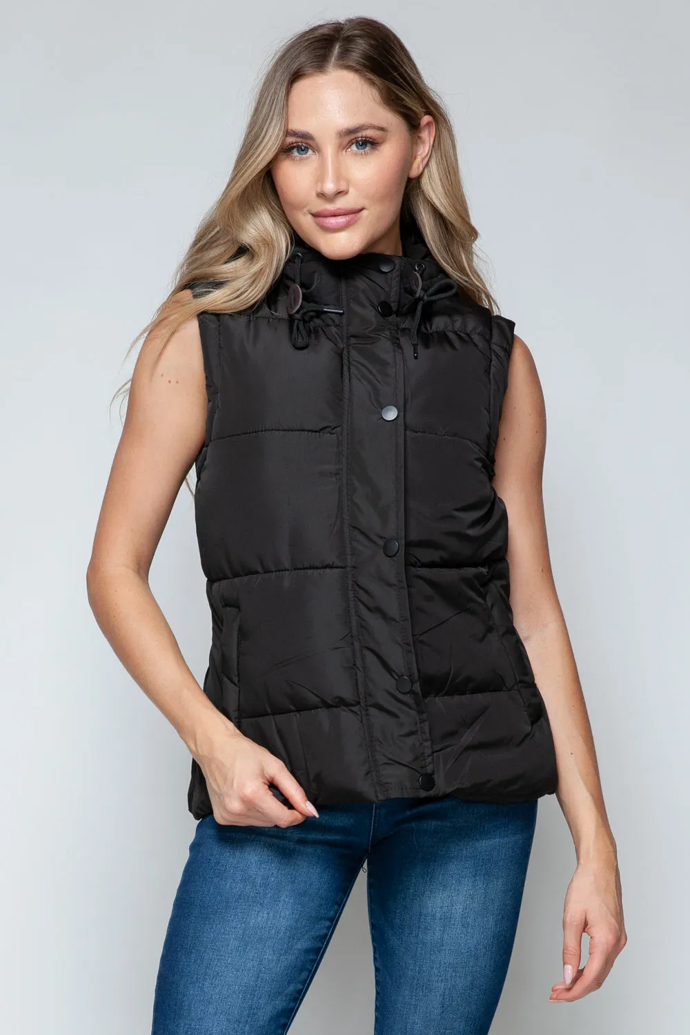 Snobbish Snap and Zip Closure Hooded Vest sold by Charming Charlie