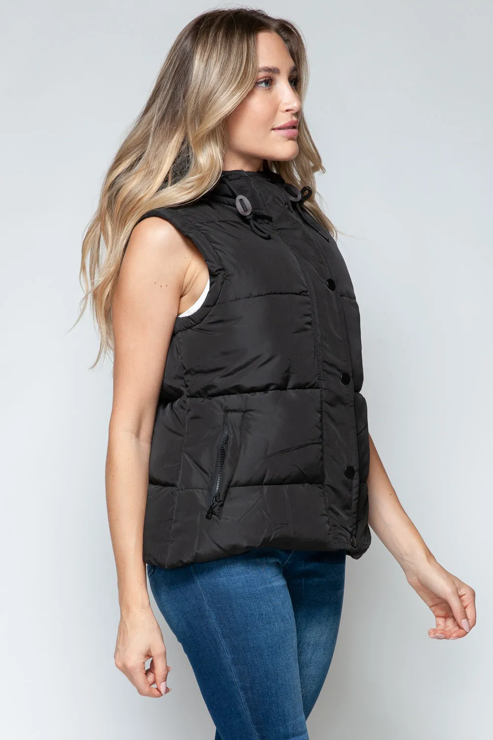 Snobbish Snap and Zip Closure Hooded Vest sold by Charming Charlie product image thumbnail 5