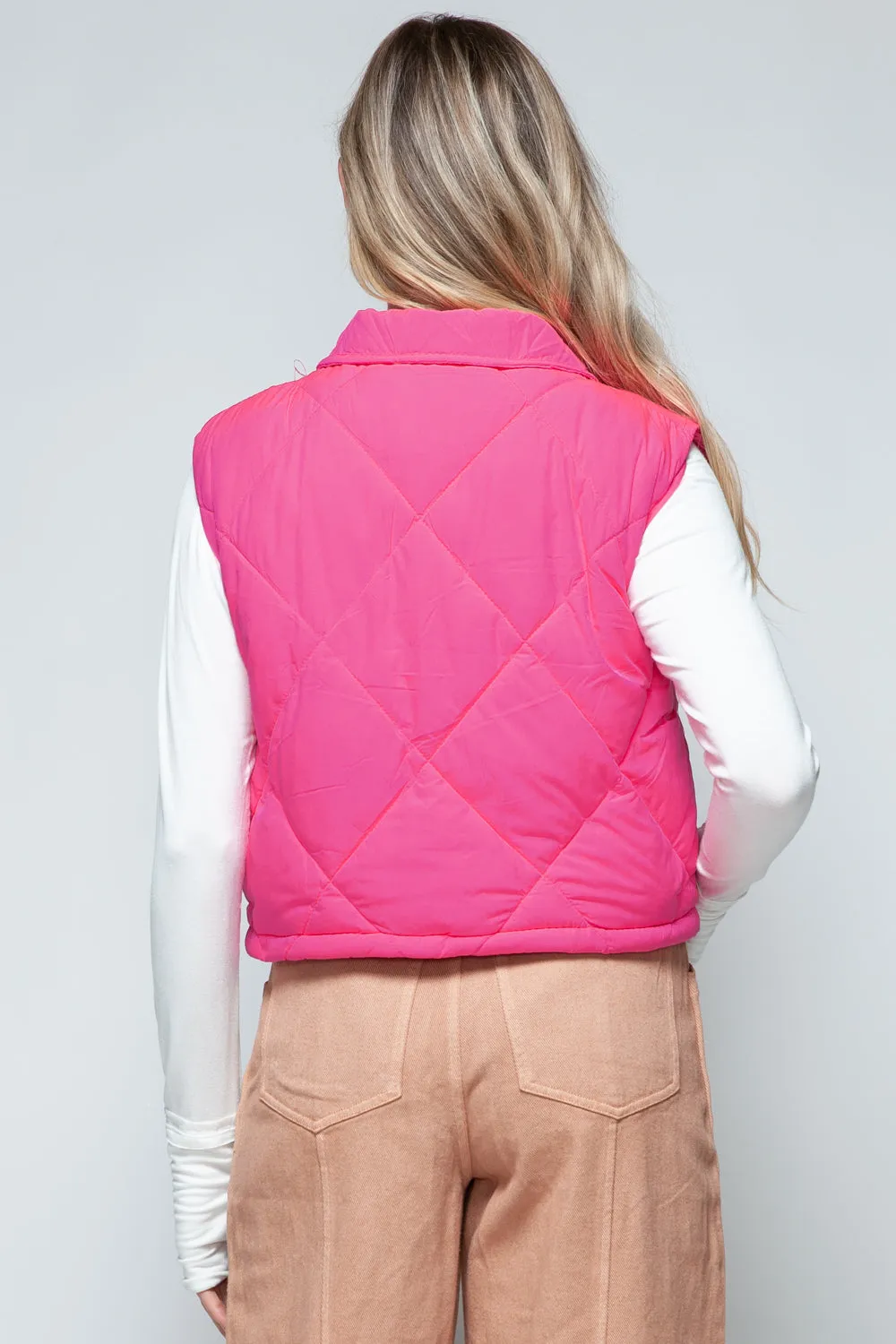 Snobbish Snap Down Quilted Crop Vest sold by Charming Charlie product image thumbnail 2