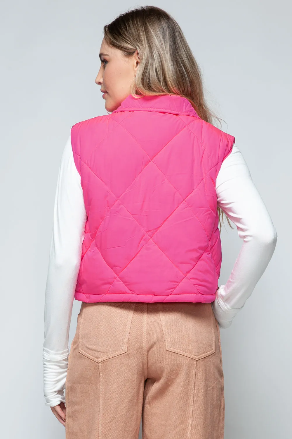 Snobbish Snap Down Quilted Crop Vest sold by Charming Charlie product image thumbnail 3