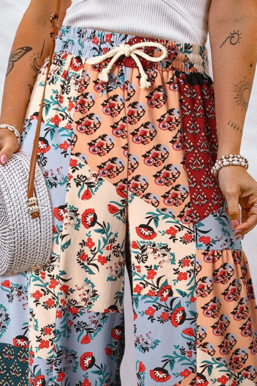 Full Size Drawstring Printed Wide Leg Pants sold by Charming Charlie product image thumbnail 3