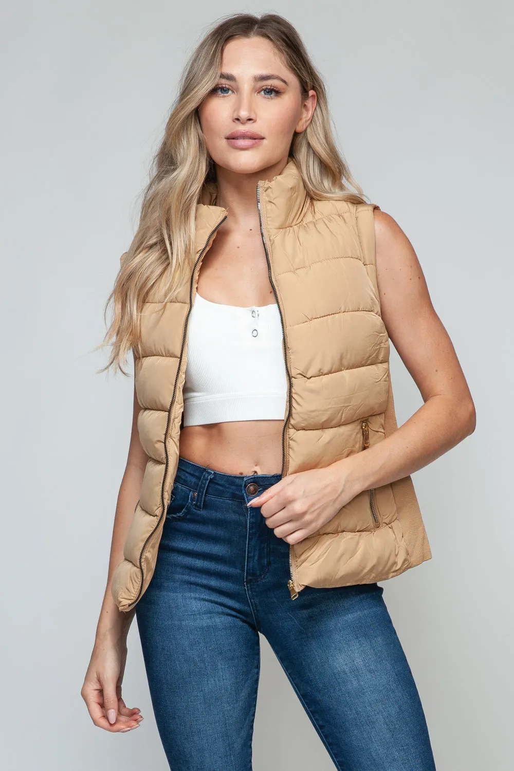 Snobbish Zip Up Turtleneck Vest with Pockets sold by Charming Charlie