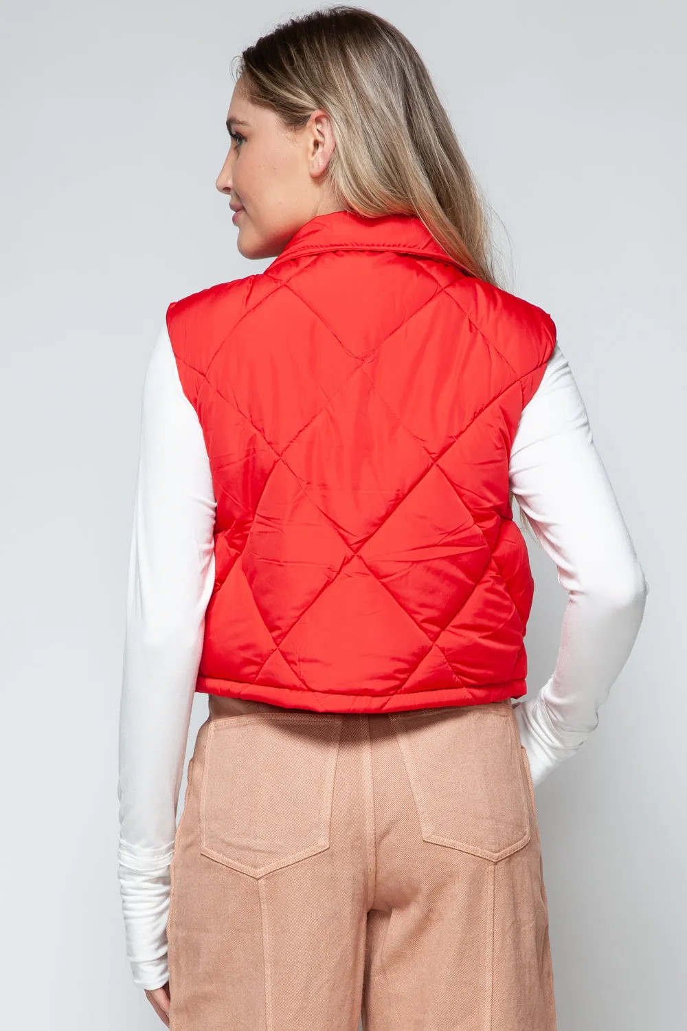 Snobbish Snap Down Quilted Crop Vest sold by Charming Charlie product image thumbnail 3