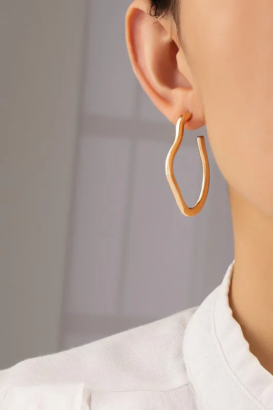 Irregular shape metal hoop earrings sold by Charming Charlie product image thumbnail 4