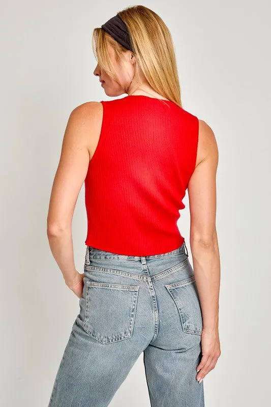 Satin Bow Detail Sleeveless Sweater Top sold by Charming Charlie product image thumbnail 5