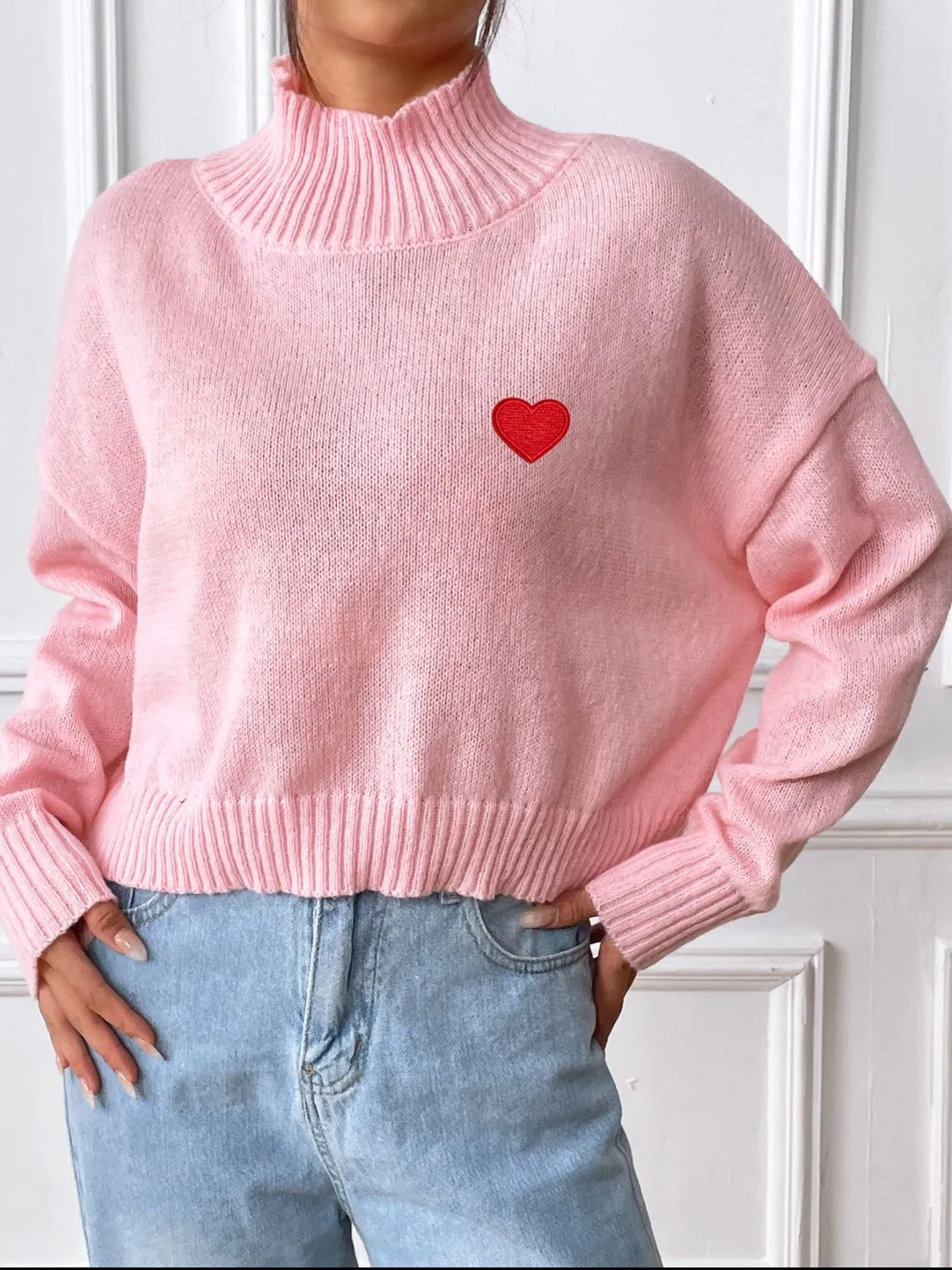 Heart Turtleneck Long Sleeve Sweater sold by Charming Charlie