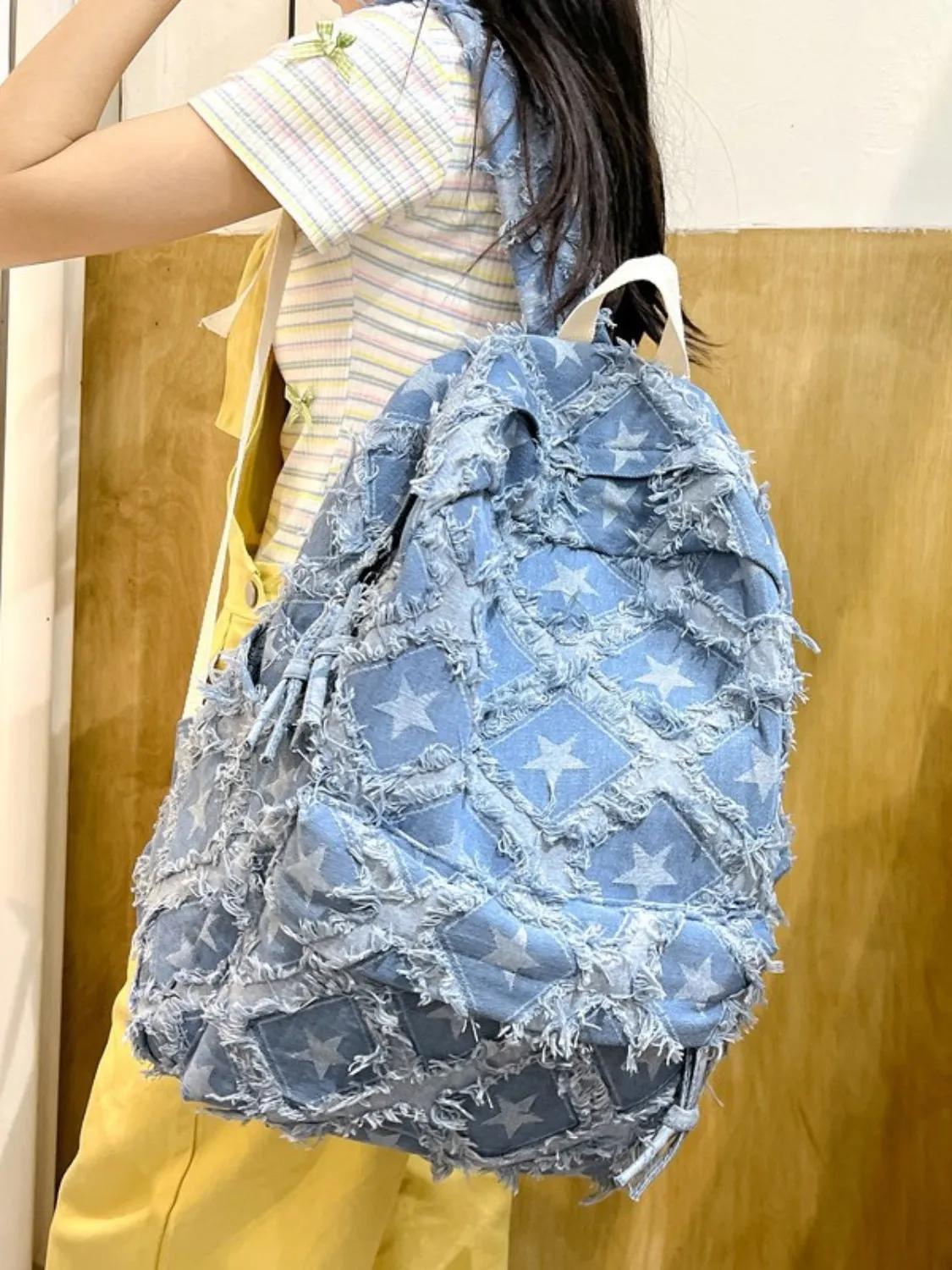 Star Denim Backpack Bag sold by Charming Charlie product image thumbnail 4