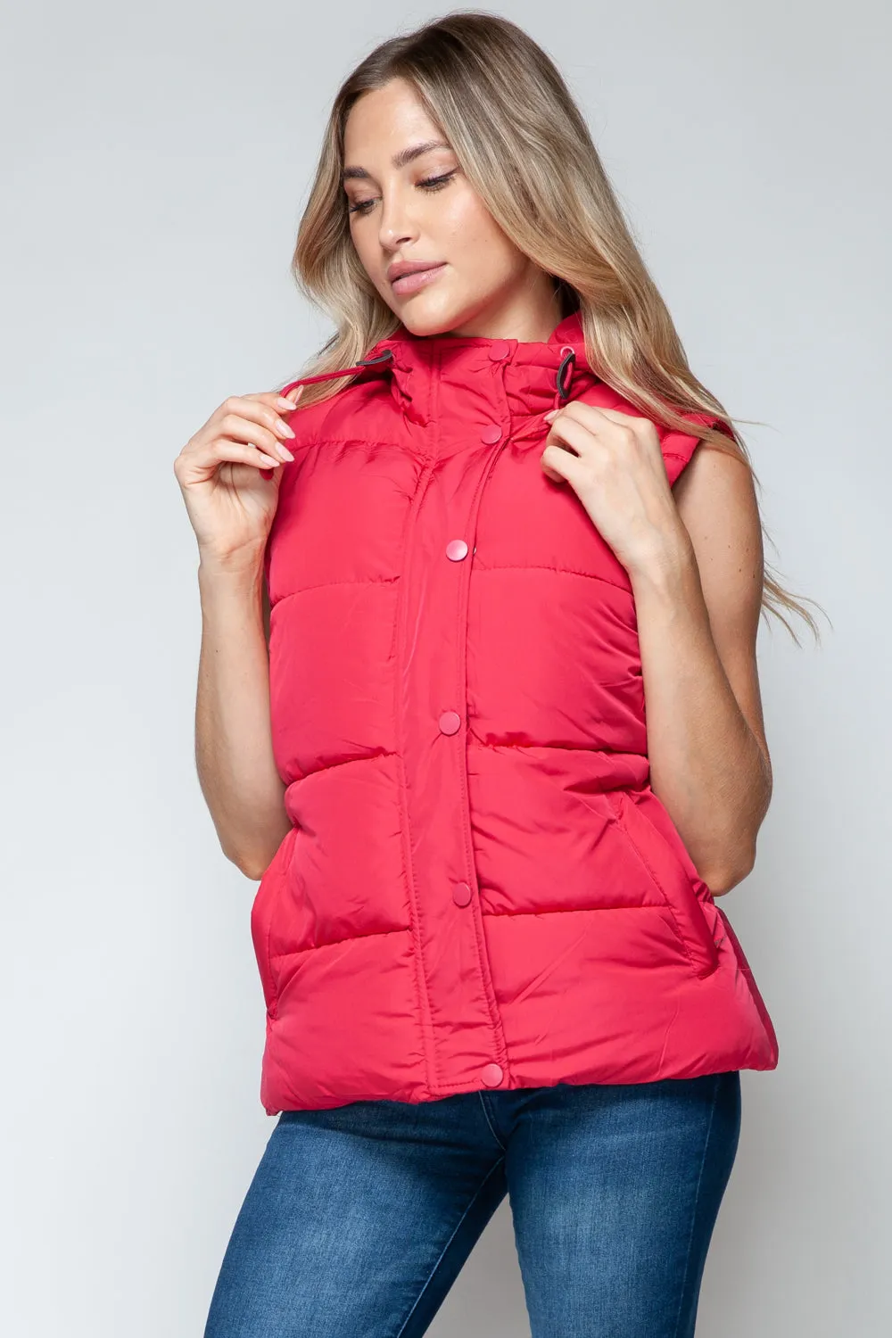 Snobbish Snap and Zip Closure Hooded Vest sold by Charming Charlie product image thumbnail 4
