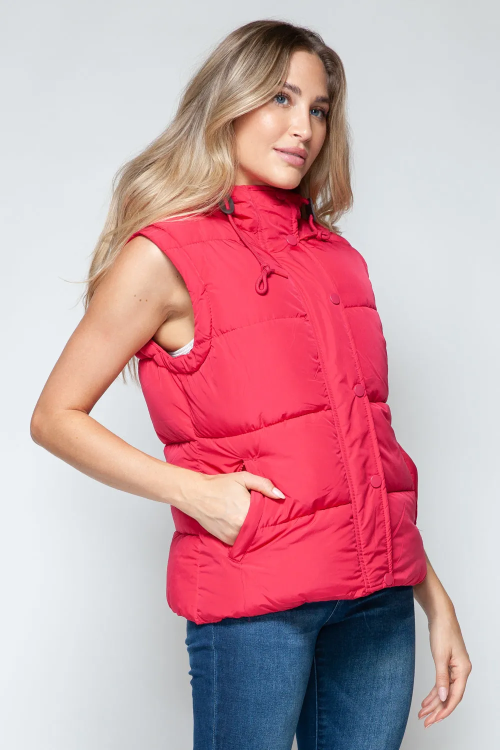 Snobbish Snap and Zip Closure Hooded Vest sold by Charming Charlie product image thumbnail 5