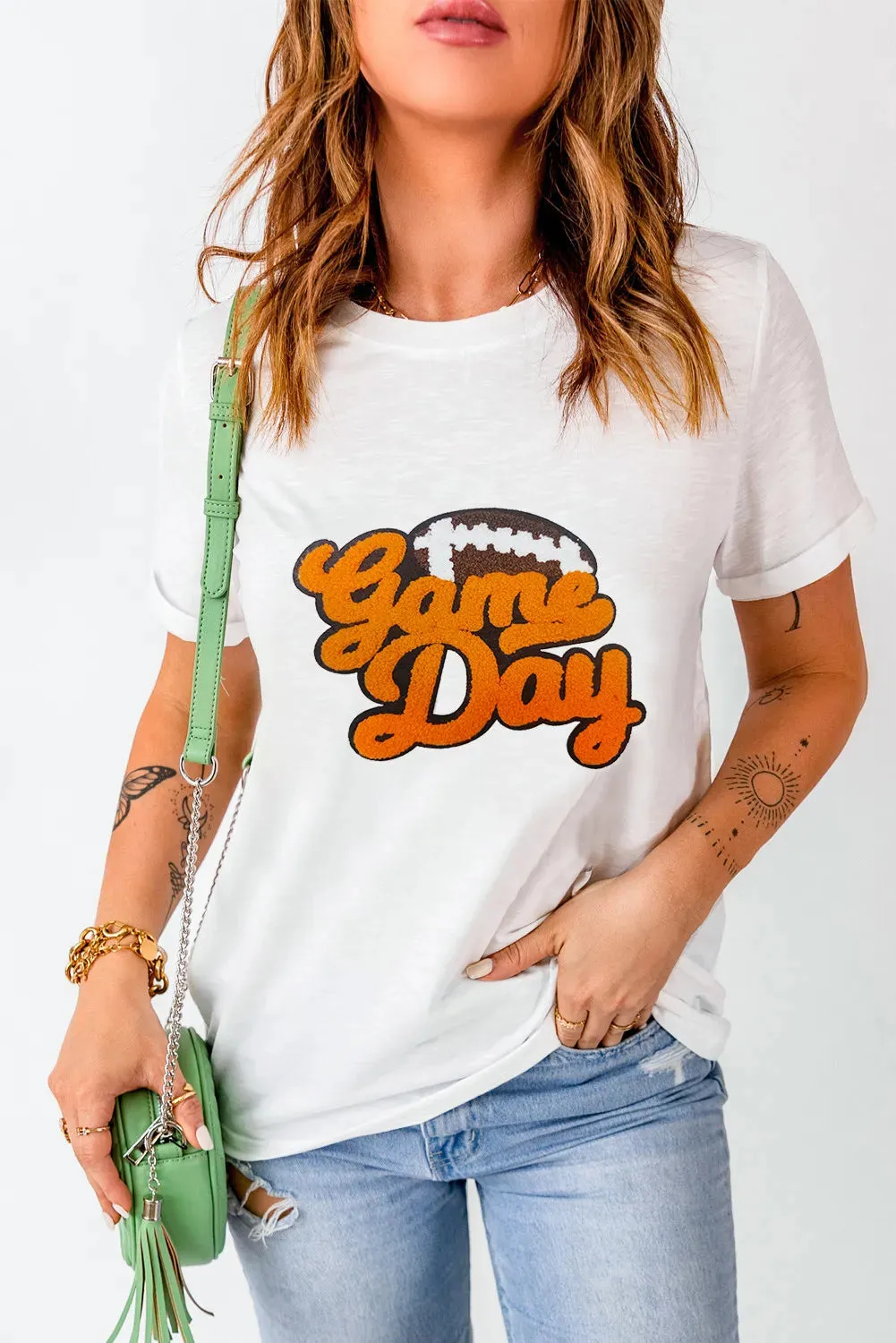 GAME DAY Round Neck Short Sleeve T-Shirt sold by Charming Charlie