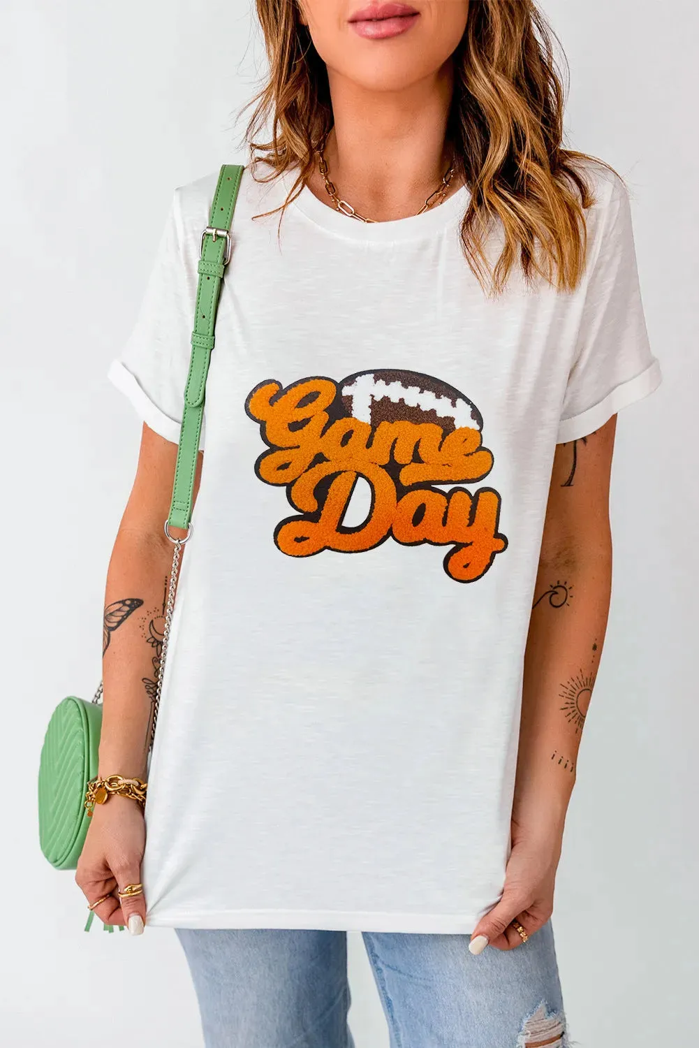 GAME DAY Round Neck Short Sleeve T-Shirt sold by Charming Charlie product image thumbnail 3