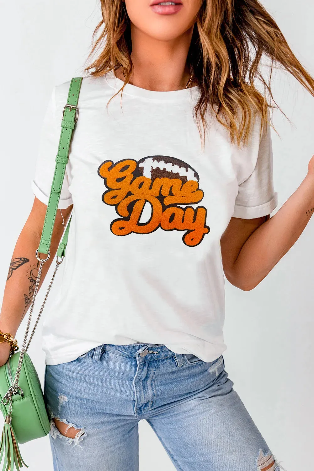 GAME DAY Round Neck Short Sleeve T-Shirt sold by Charming Charlie product image thumbnail 4