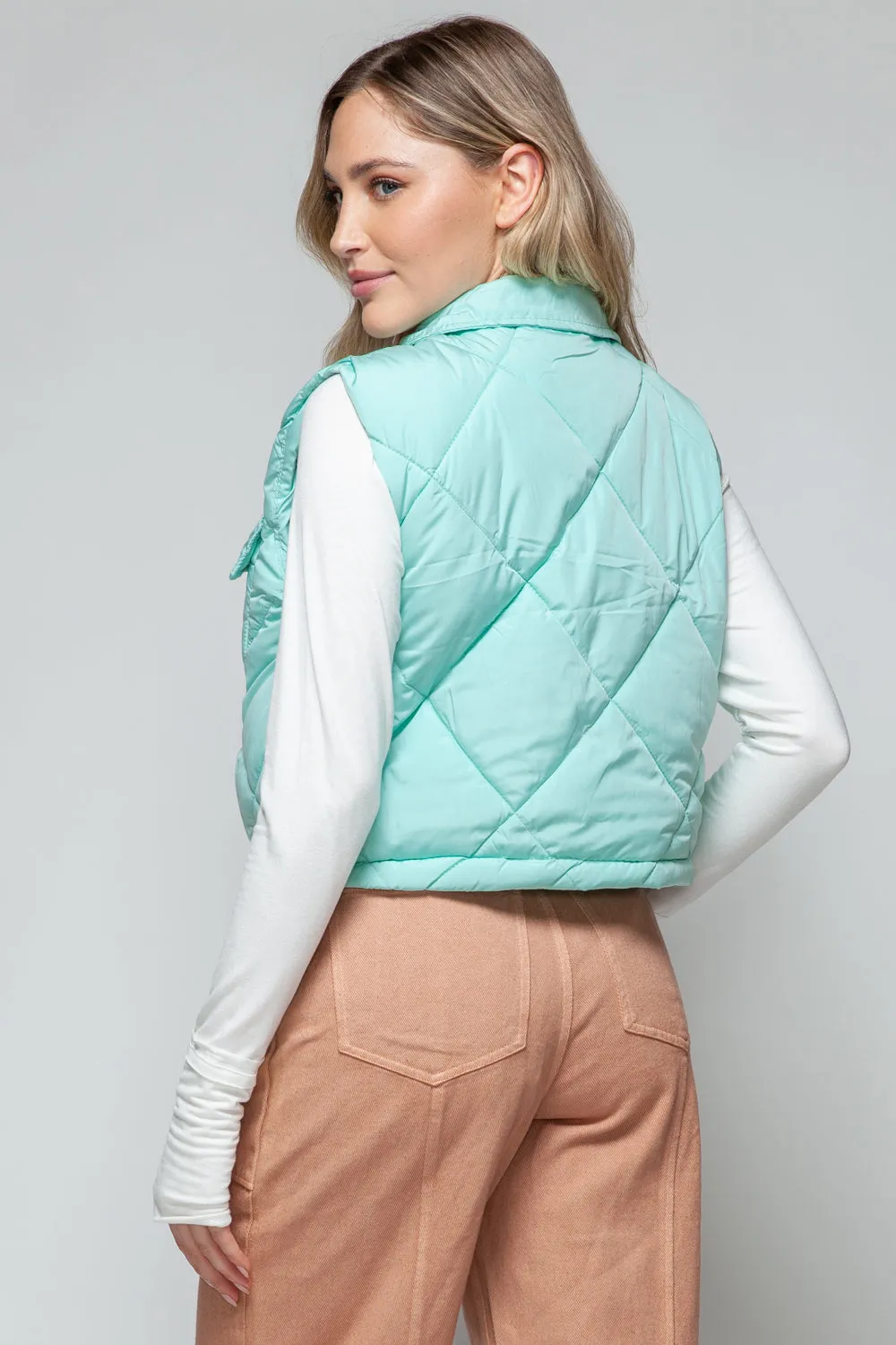 Snobbish Snap Down Quilted Crop Vest sold by Charming Charlie product image thumbnail 3
