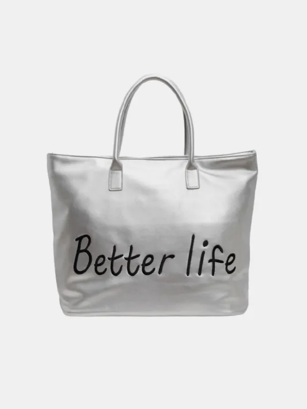 BETTER LIFE PU Leather Tote Bag sold by Charming Charlie