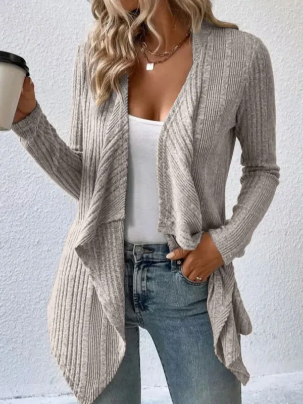 Full Size Open Front Long Sleeve Cardigan sold by Charming Charlie