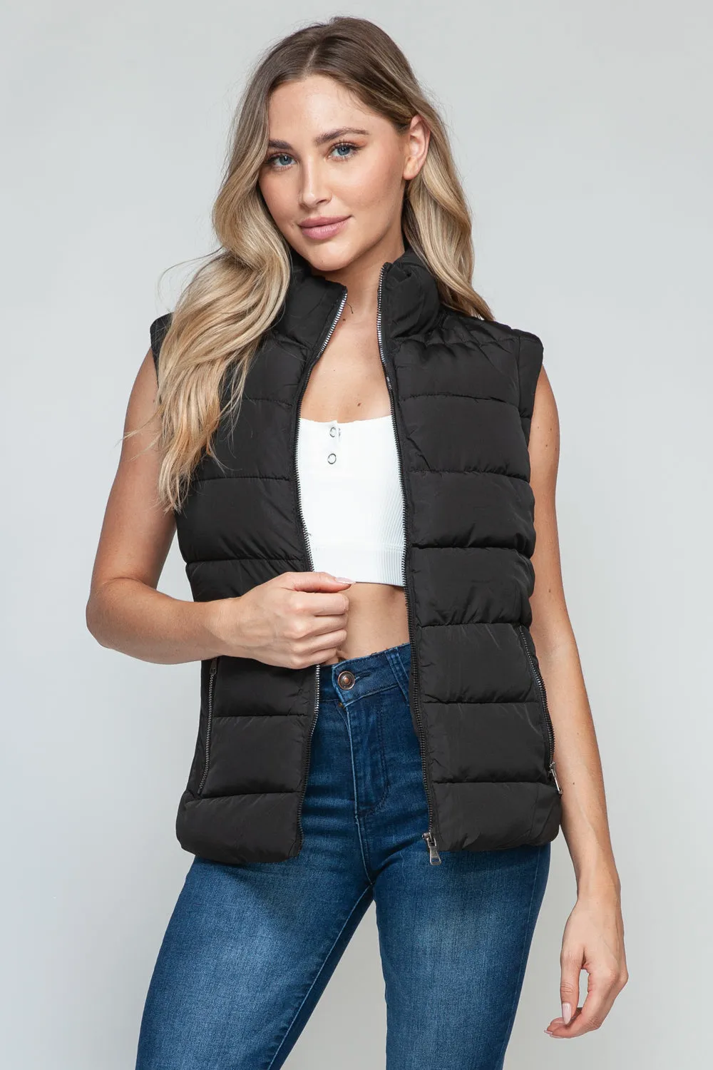 Snobbish Zip Up Turtleneck Vest with Pockets sold by Charming Charlie
