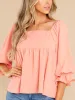 Smocked Square Neck Flounce Sleeve Blouse sold by Charming Charlie