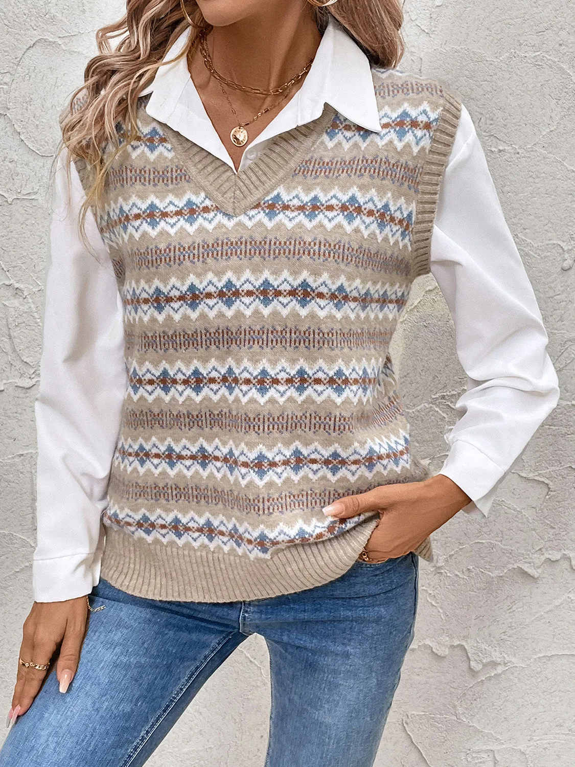 Perfee V-Neck Sweater Vest sold by Charming Charlie product image thumbnail 5