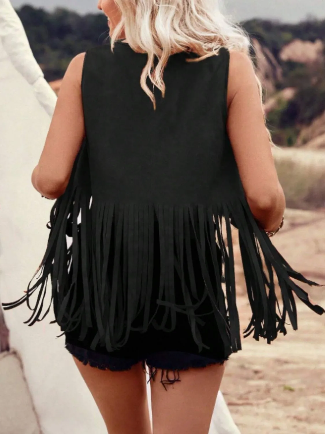 Fringe Studded Open Front Vest Coat sold by Charming Charlie product image thumbnail 5