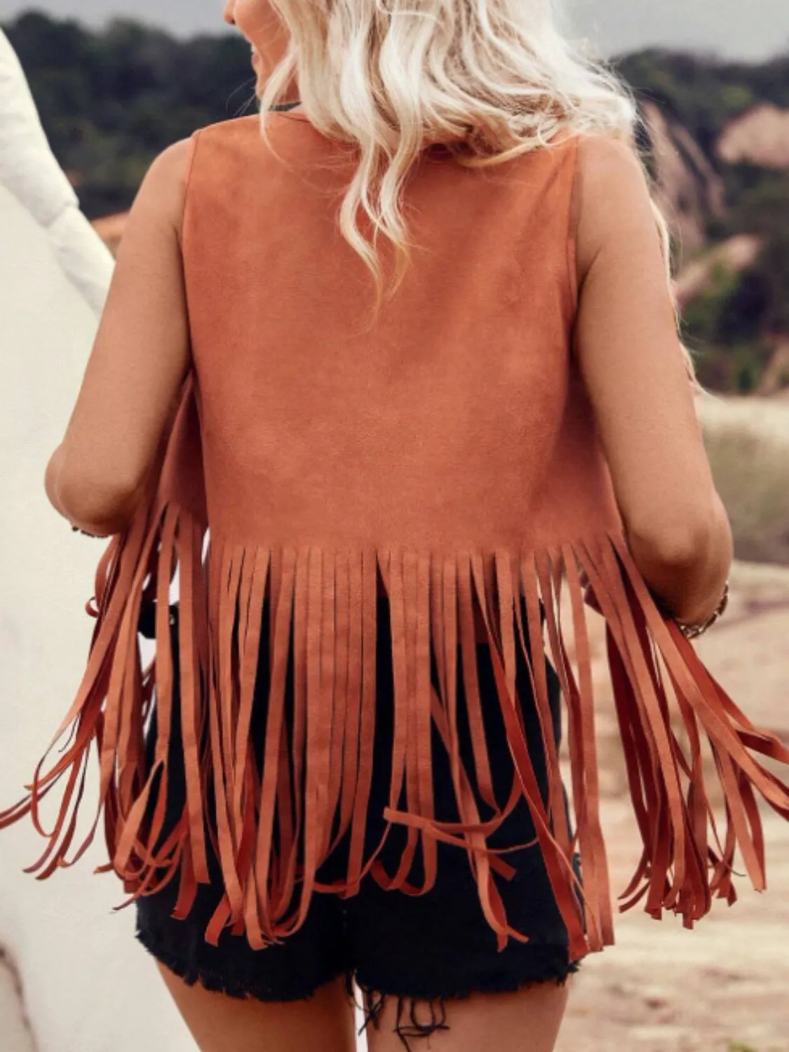 Fringe Studded Open Front Vest Coat sold by Charming Charlie product image thumbnail 2