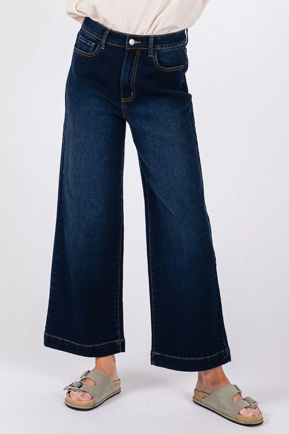 SAGE + FIG High Waist Wide Leg Jeans sold by Charming Charlie product image thumbnail 4