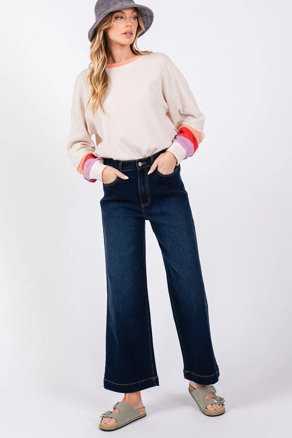 SAGE + FIG High Waist Wide Leg Jeans sold by Charming Charlie