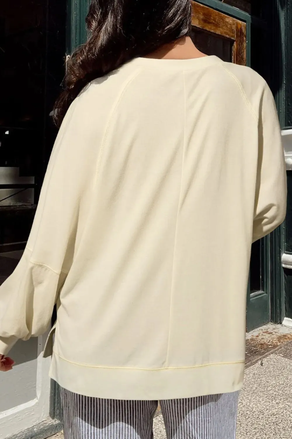 Slit Notched Long Sleeve Blouse sold by Charming Charlie product image thumbnail 2