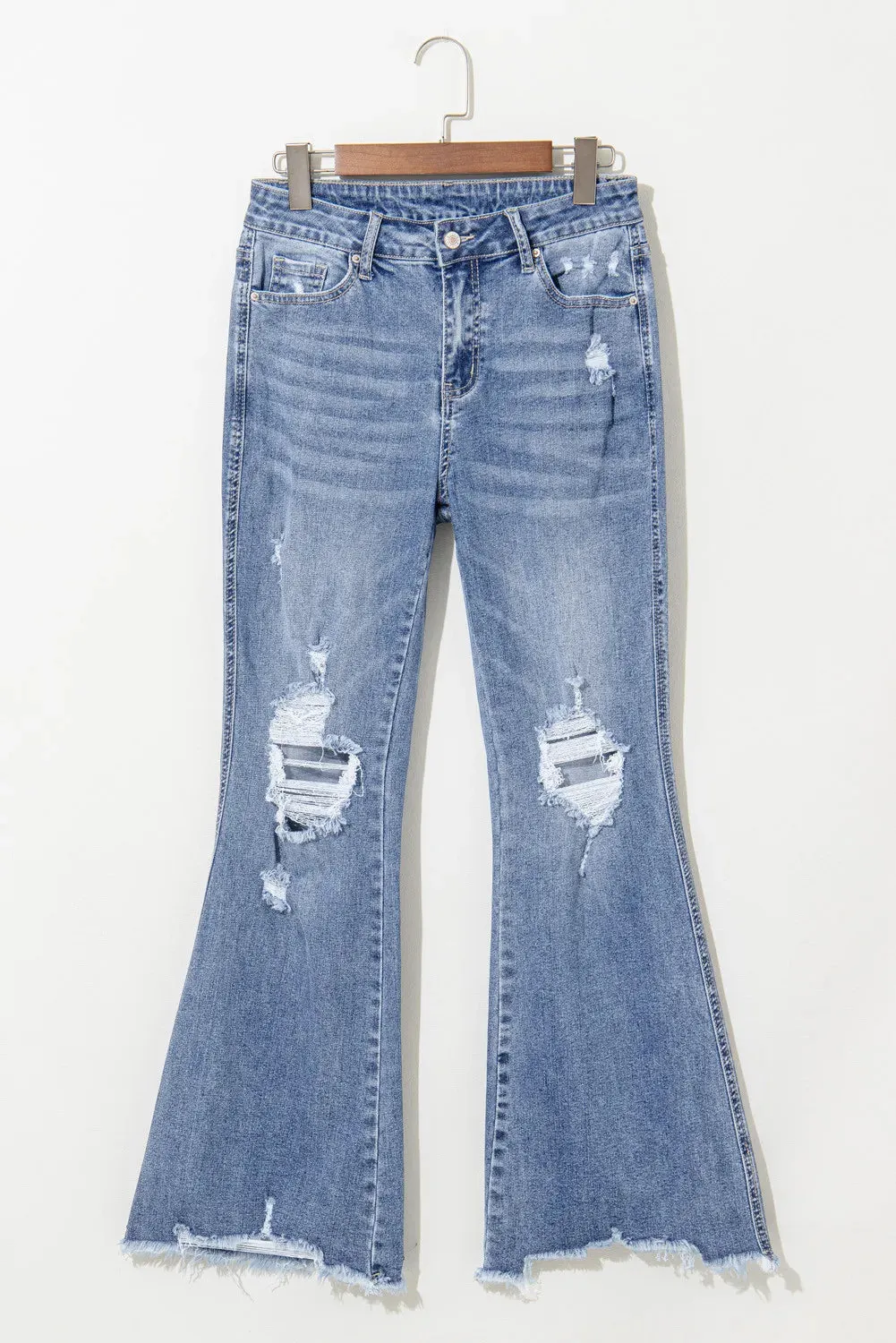 Distressed Raw Hem Bootcut Jeans sold by Charming Charlie product image thumbnail 3