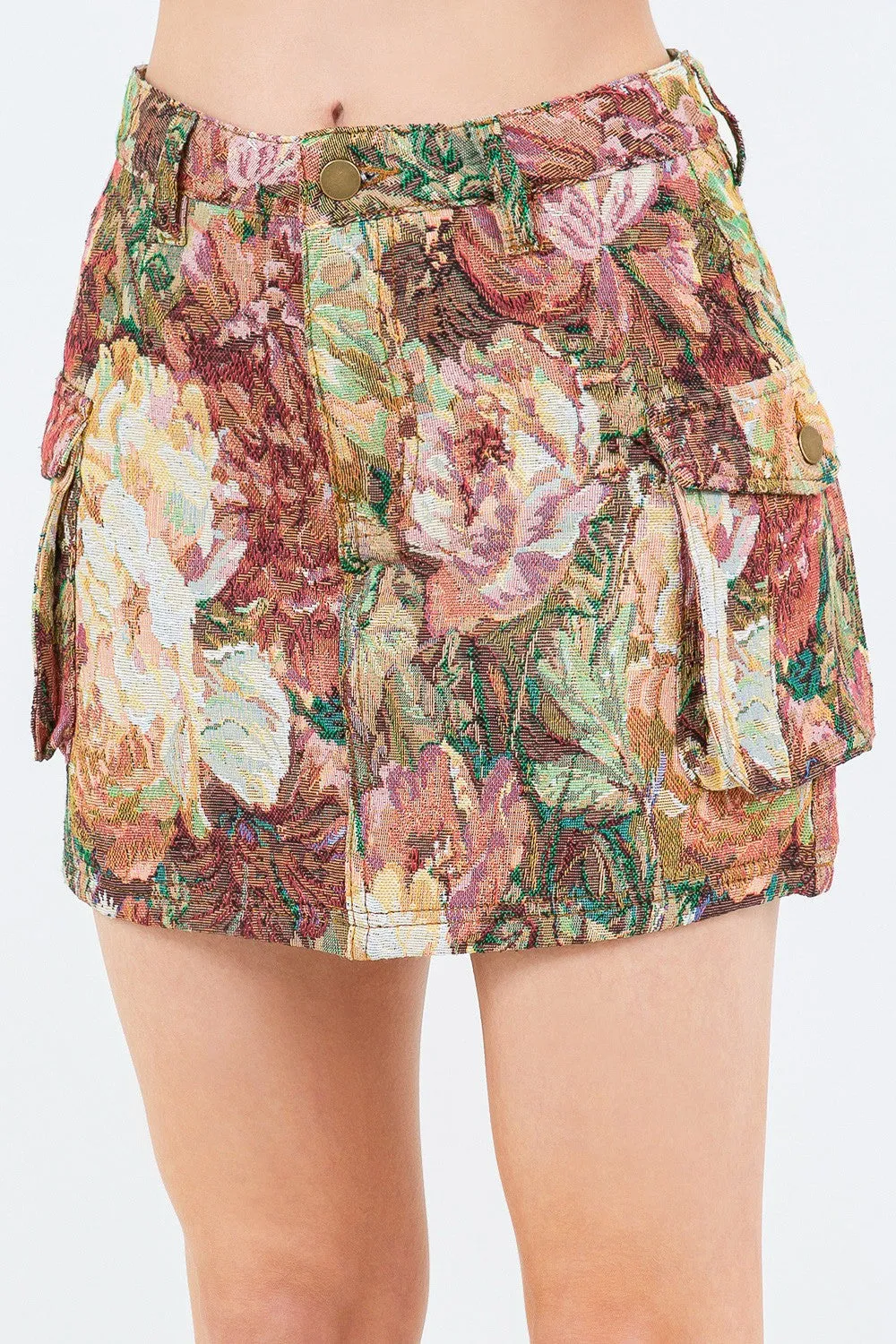 American Bazi Jacquard Weave Cargo Pocket Skirt sold by Charming Charlie product image thumbnail 5