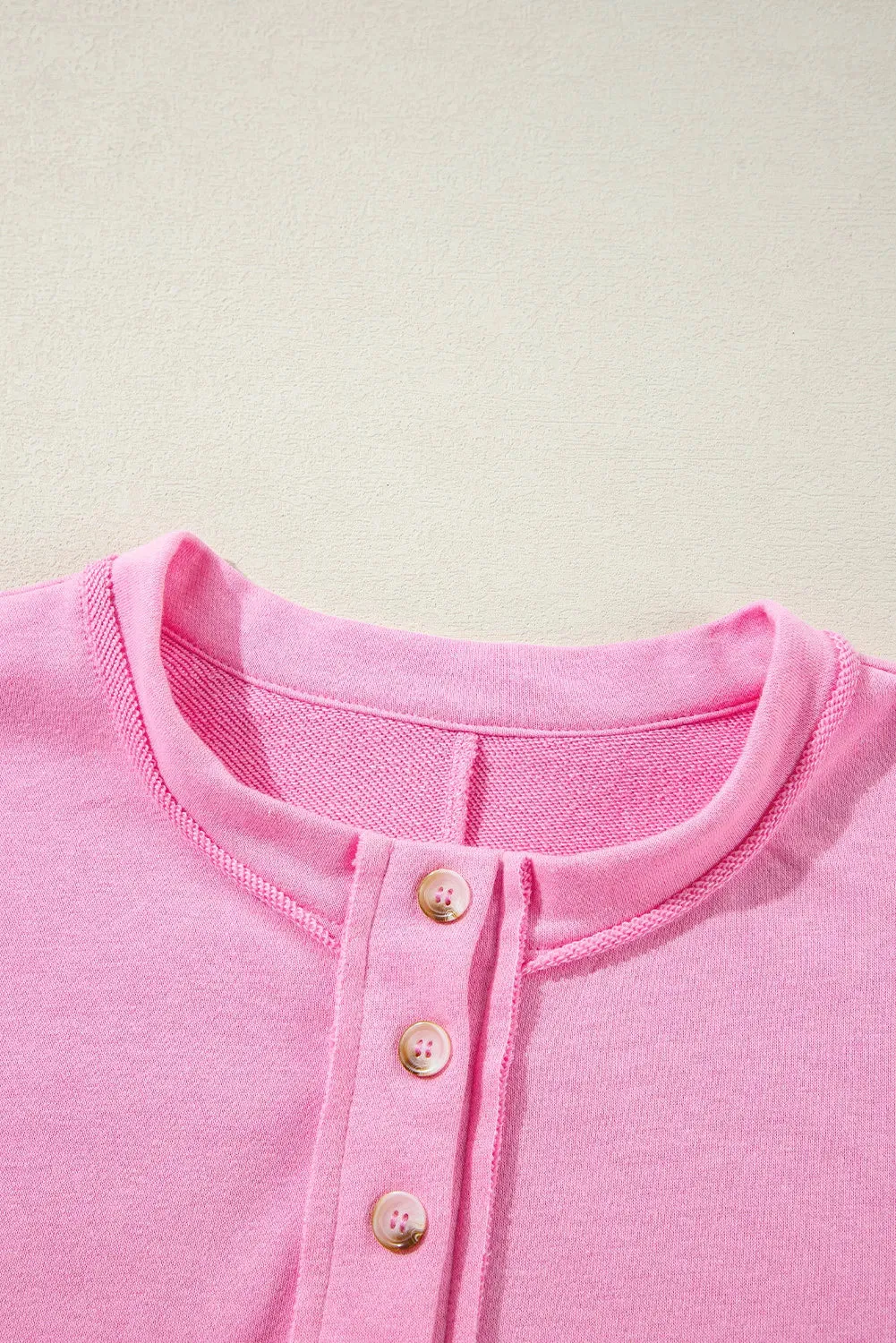 Half Button Long Sleeve Sweatshirt sold by Charming Charlie product image thumbnail 5