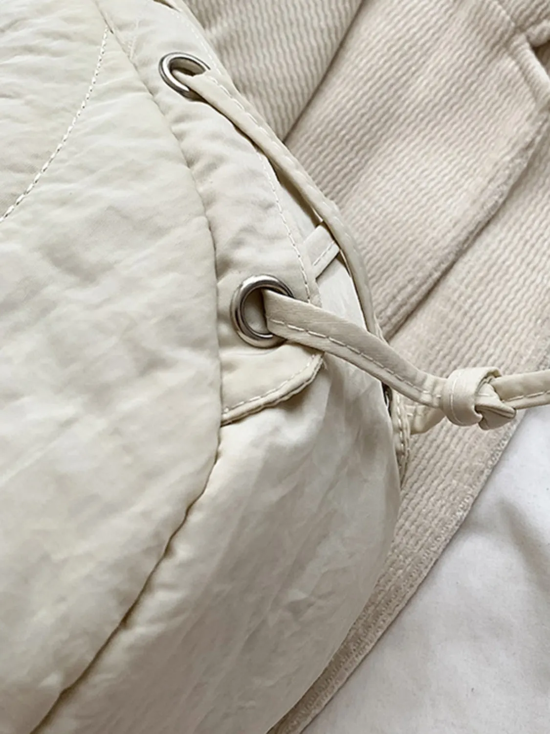 Lace-Up Polyester Crossbody Bag sold by Charming Charlie product image thumbnail 5