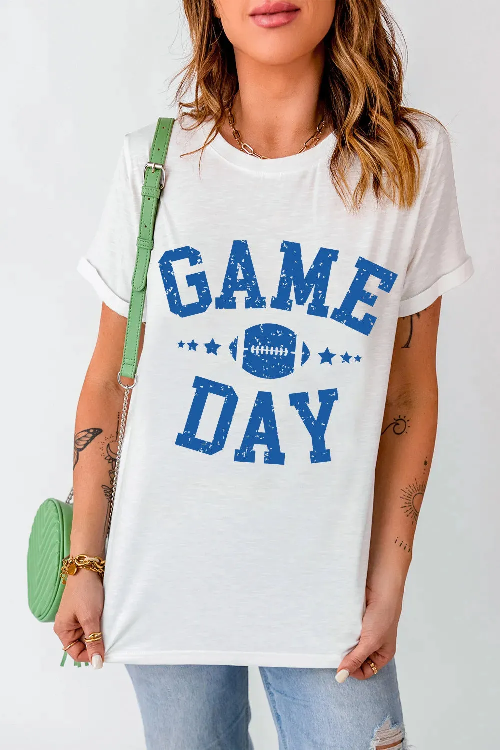 GAME DAY Round Neck Short Sleeve T-Shirt sold by Charming Charlie product image thumbnail 2