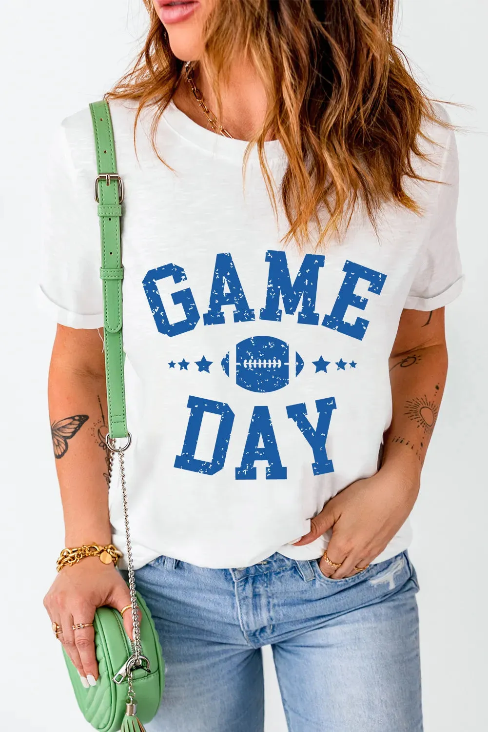GAME DAY Round Neck Short Sleeve T-Shirt sold by Charming Charlie product image thumbnail 3