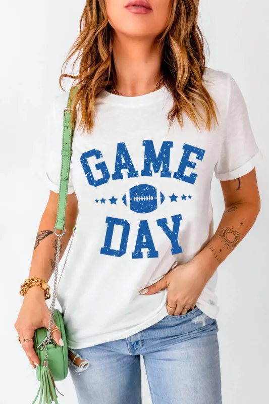 GAME DAY Round Neck Short Sleeve T-Shirt sold by Charming Charlie