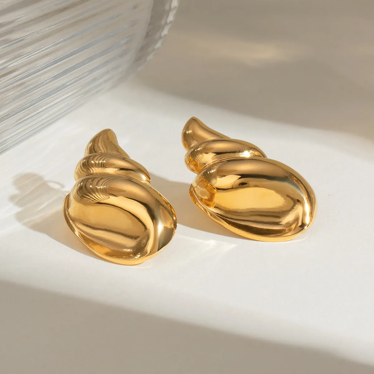 18K Gold-Plated Conch Earrings sold by Charming Charlie product image thumbnail 2