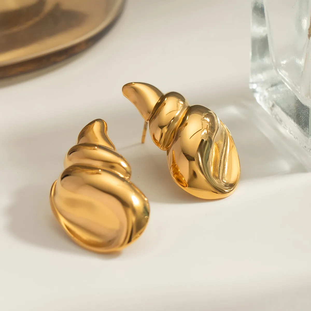 18K Gold-Plated Conch Earrings sold by Charming Charlie product image thumbnail 3