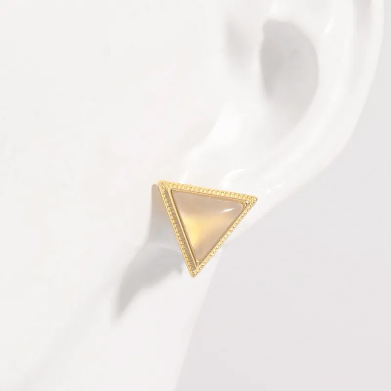 925 Sterling Silver Zircon Triangle Stud Earrings sold by Charming Charlie